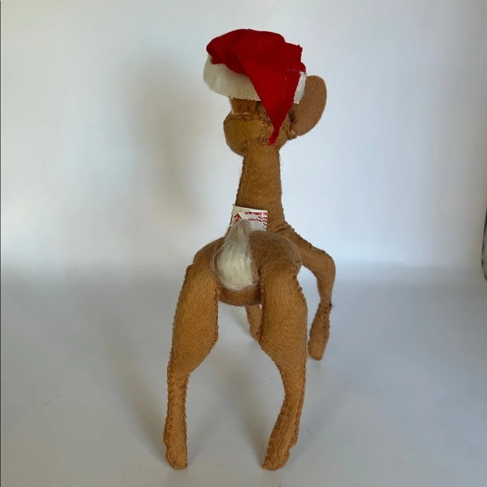 Annalee vintage Reindeer with Santa Hat 1965